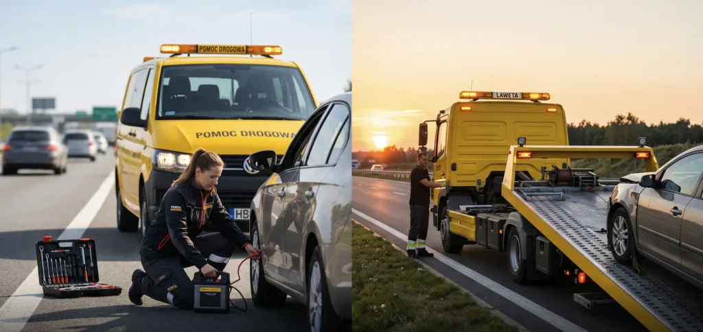 pomoc drogowa a laweta co wybrac